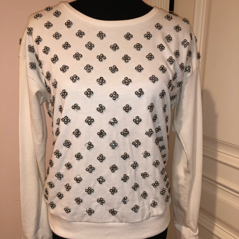 ALICE AND OLIVIA bead studded sweater
